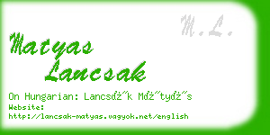 matyas lancsak business card